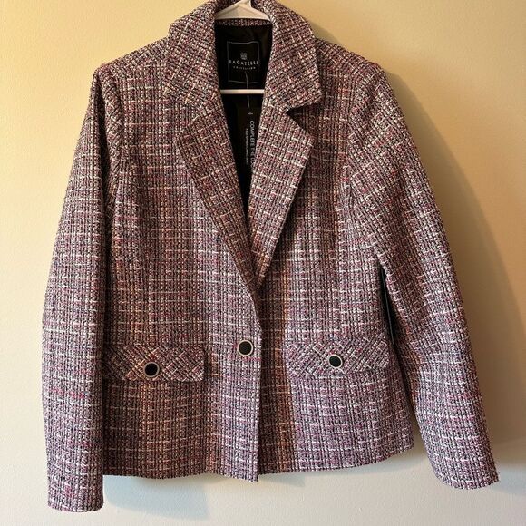 NWT Bagatelle Boxy Fit Blazer Pink Tweed Size M - Picture 3 of 7